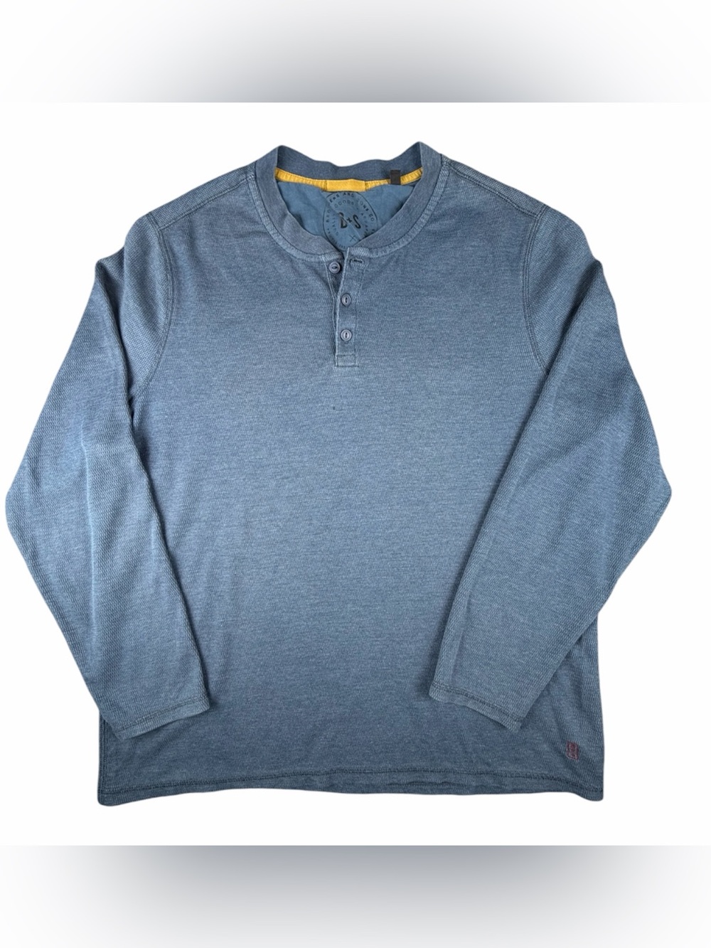 Brothers and Sons Goods 3 Button Thermal Henley Polo Long Sleeve Shirt, Navy XL